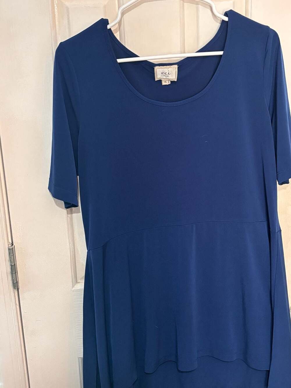 Eci Blue Scoop Neck Drop Waist Dress Size XL